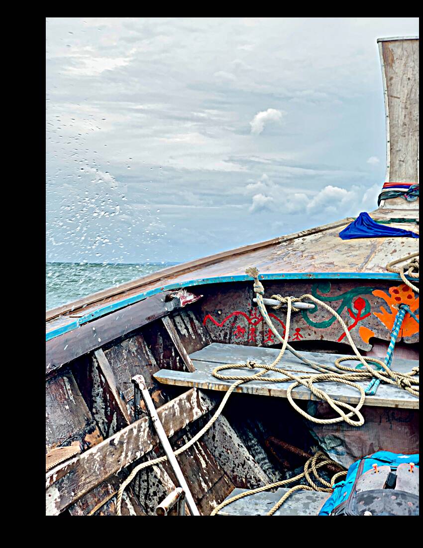 Front of Long Tail Boat Reproduction
