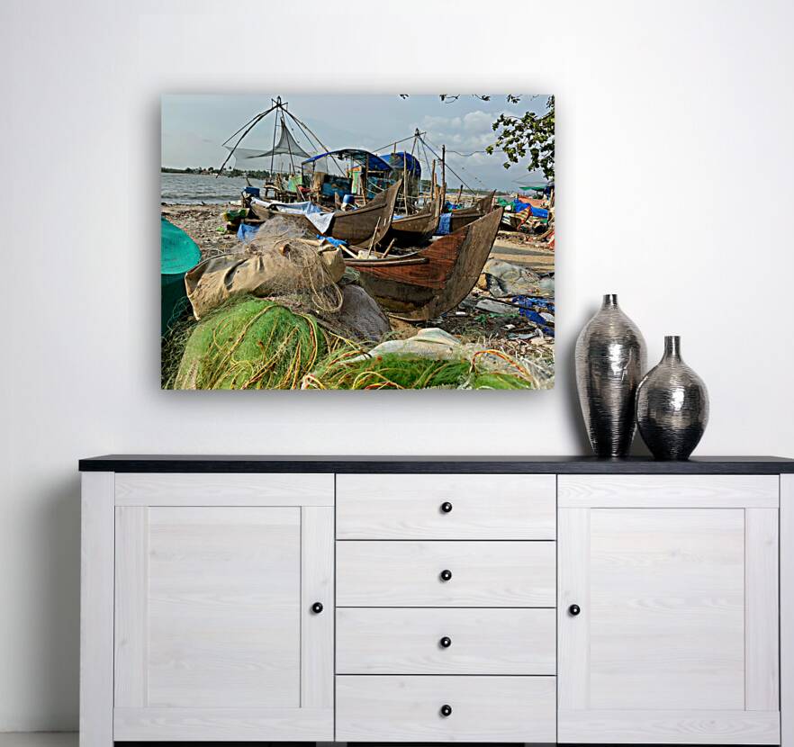 Fishing Boats on the Beach Reproduction