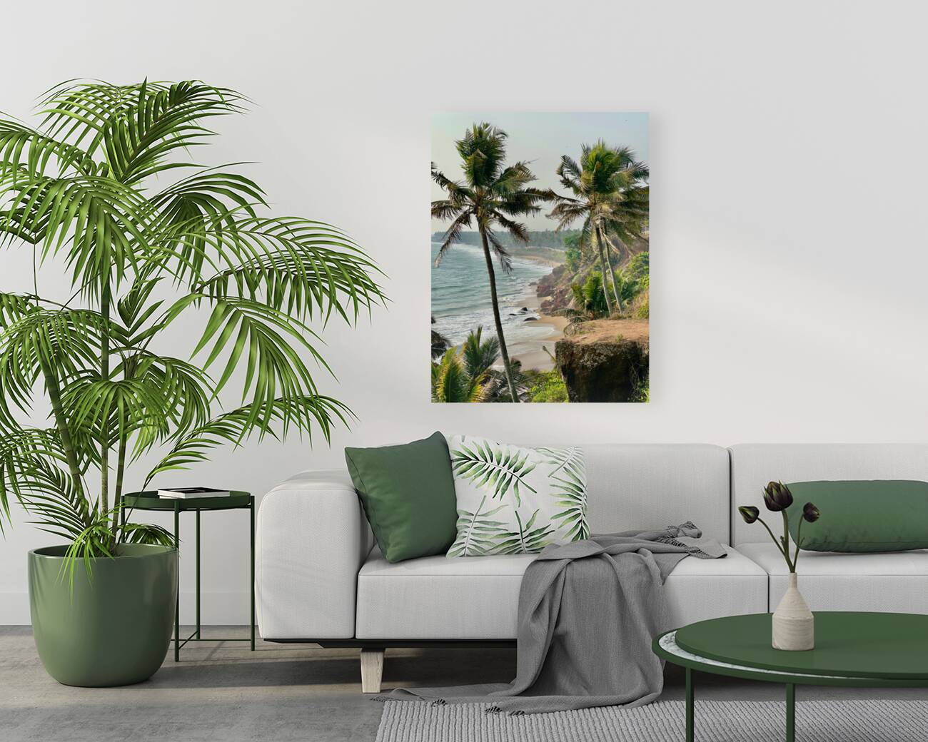 Palm Trees by the Beach Reproduction