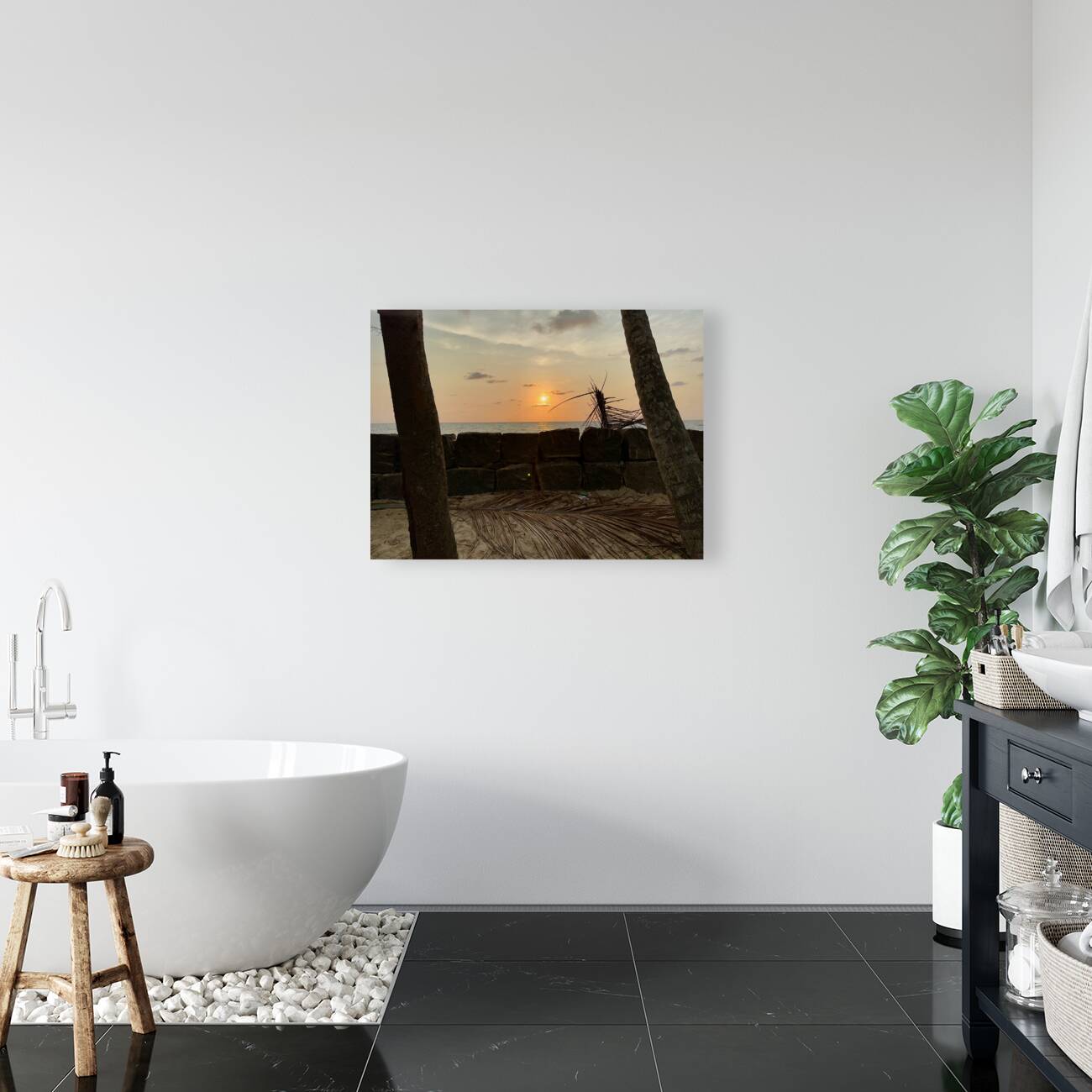 Sunset Behind the Wall Reproduction