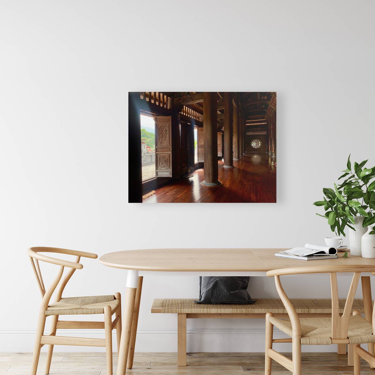 Inside Peace in Wooden Temple Reproduction