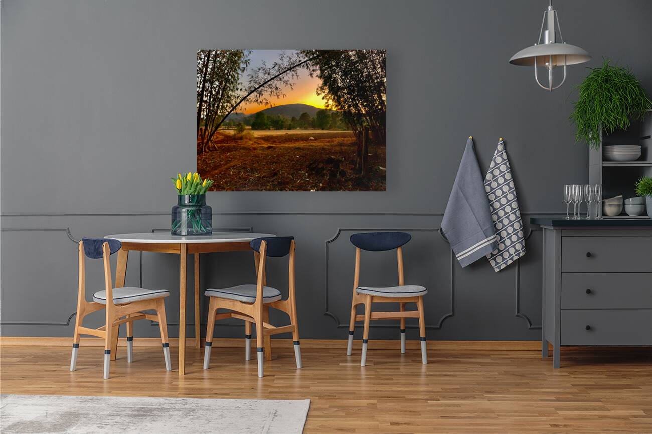 Sunset Behind the Mountain Reproduction