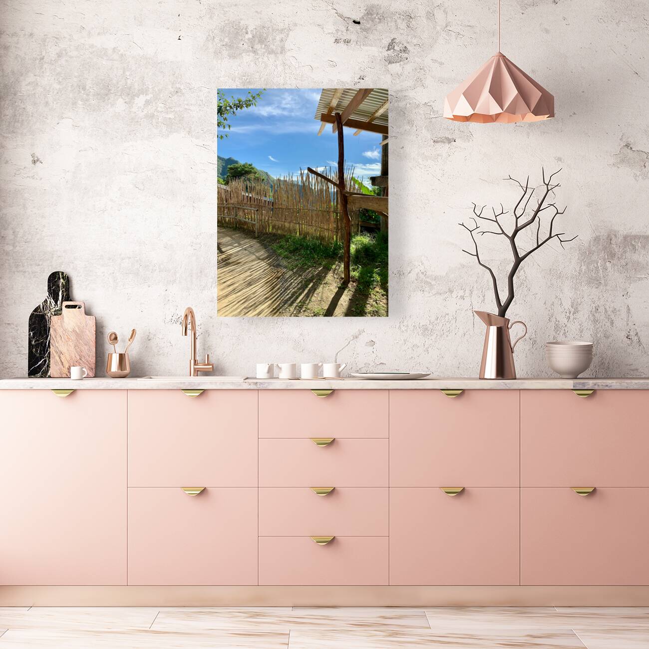 Sun Through the Bamboo Fence Reproduction