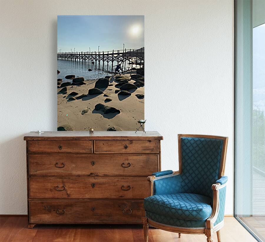 Rock Throwing by the Bamboo Bridge Reproduction