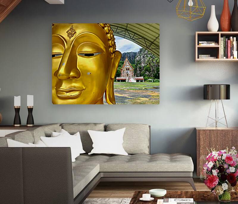 The Temple Behind Buddha Reproduction