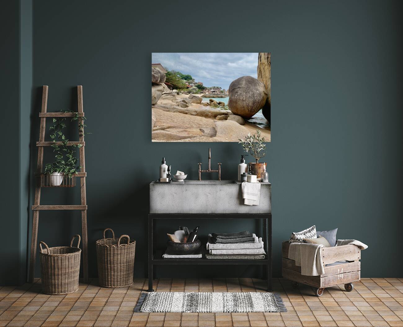 Big Rock on the Beach Reproduction