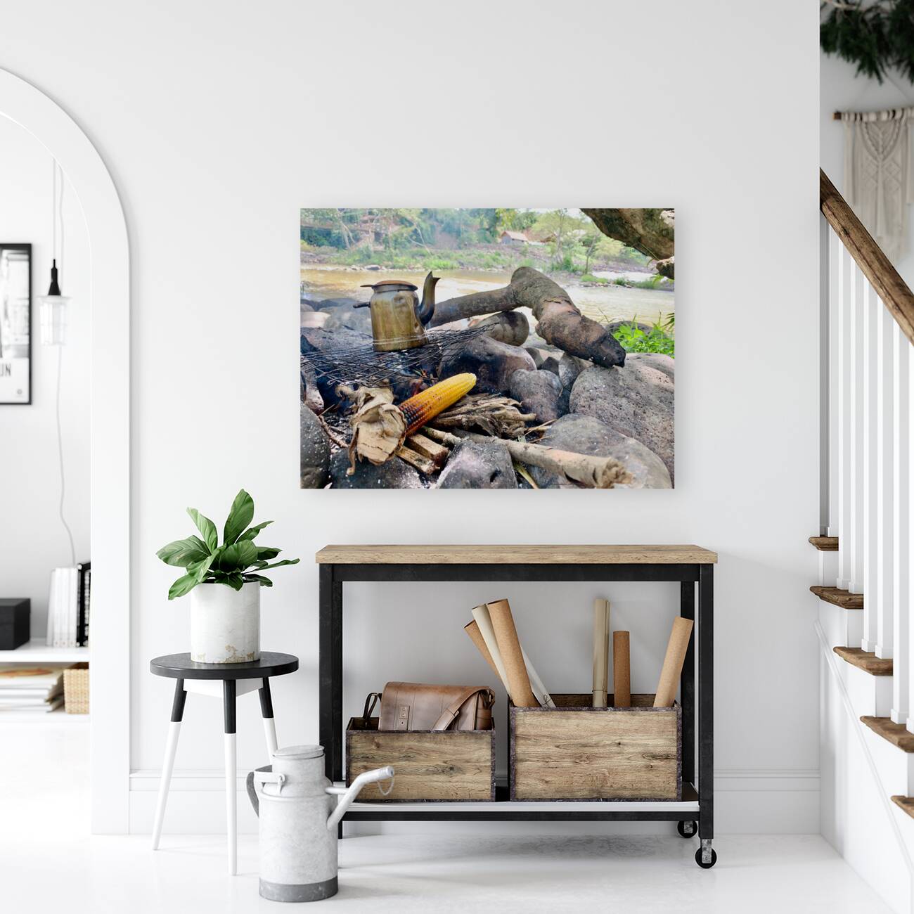 Corn and Tea on the Fire Reproduction