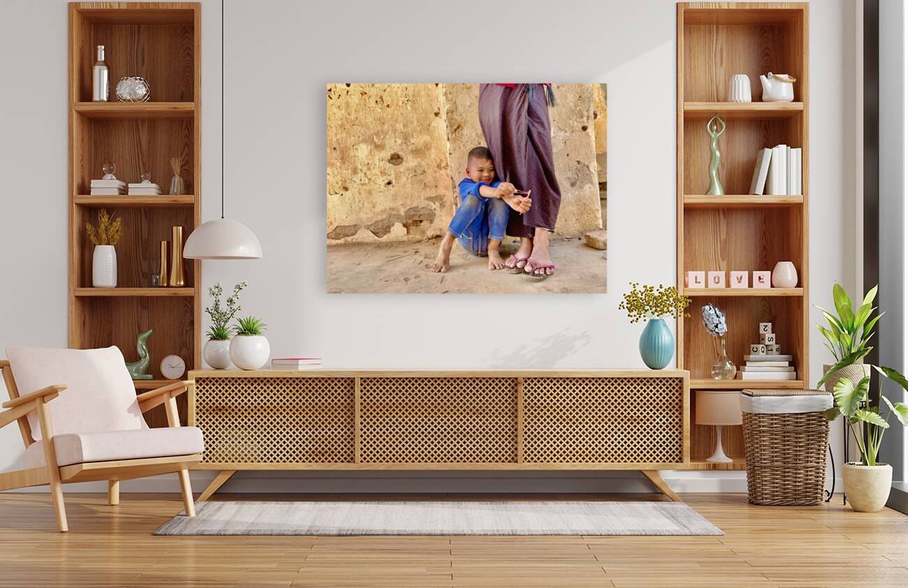 Myanmar Boy with Sling Shot Reproduction