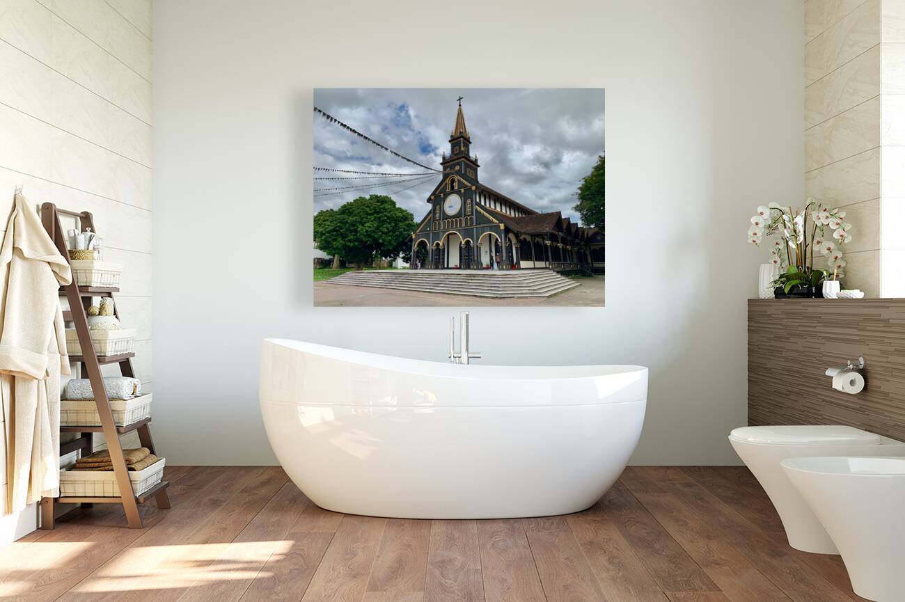 Saint Marys Black Wooden Cathedral of Kon Tum Reproduction