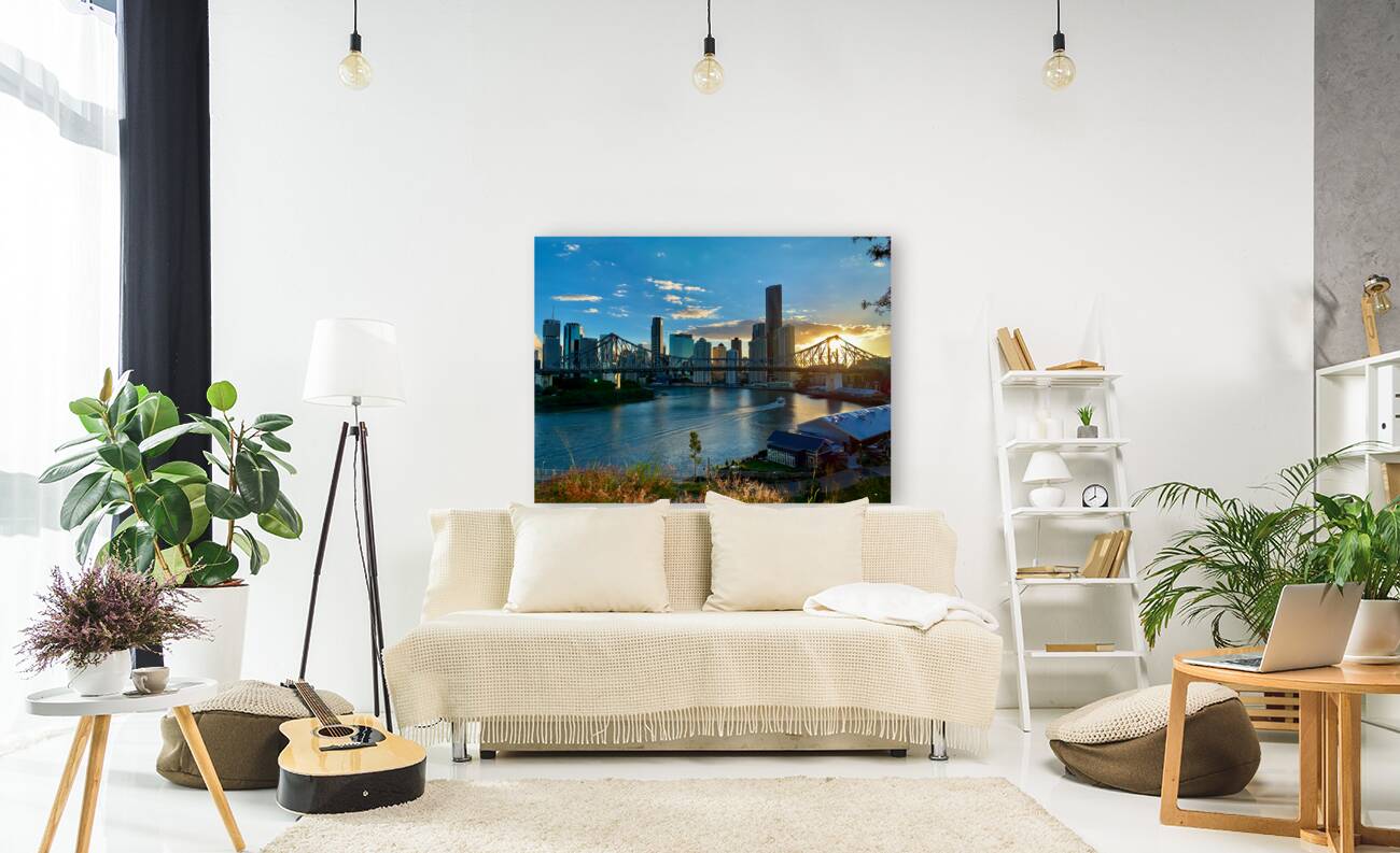 Brisbane Bridge at Sunset Reproduction