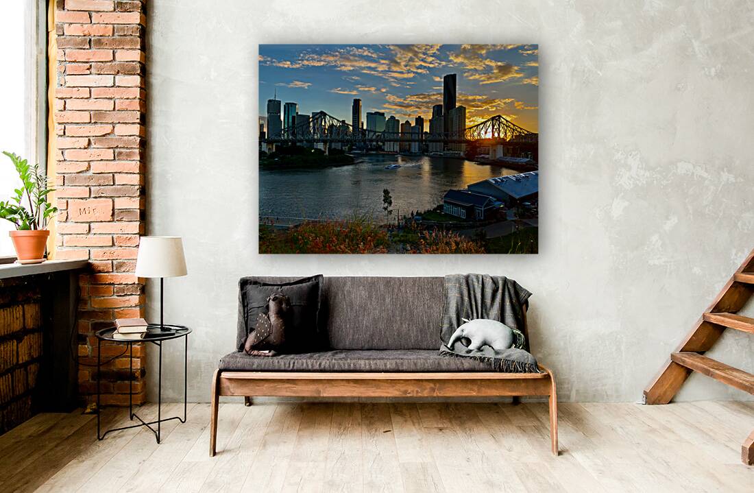 Brisbane Bridge at Sunset 2 Reproduction