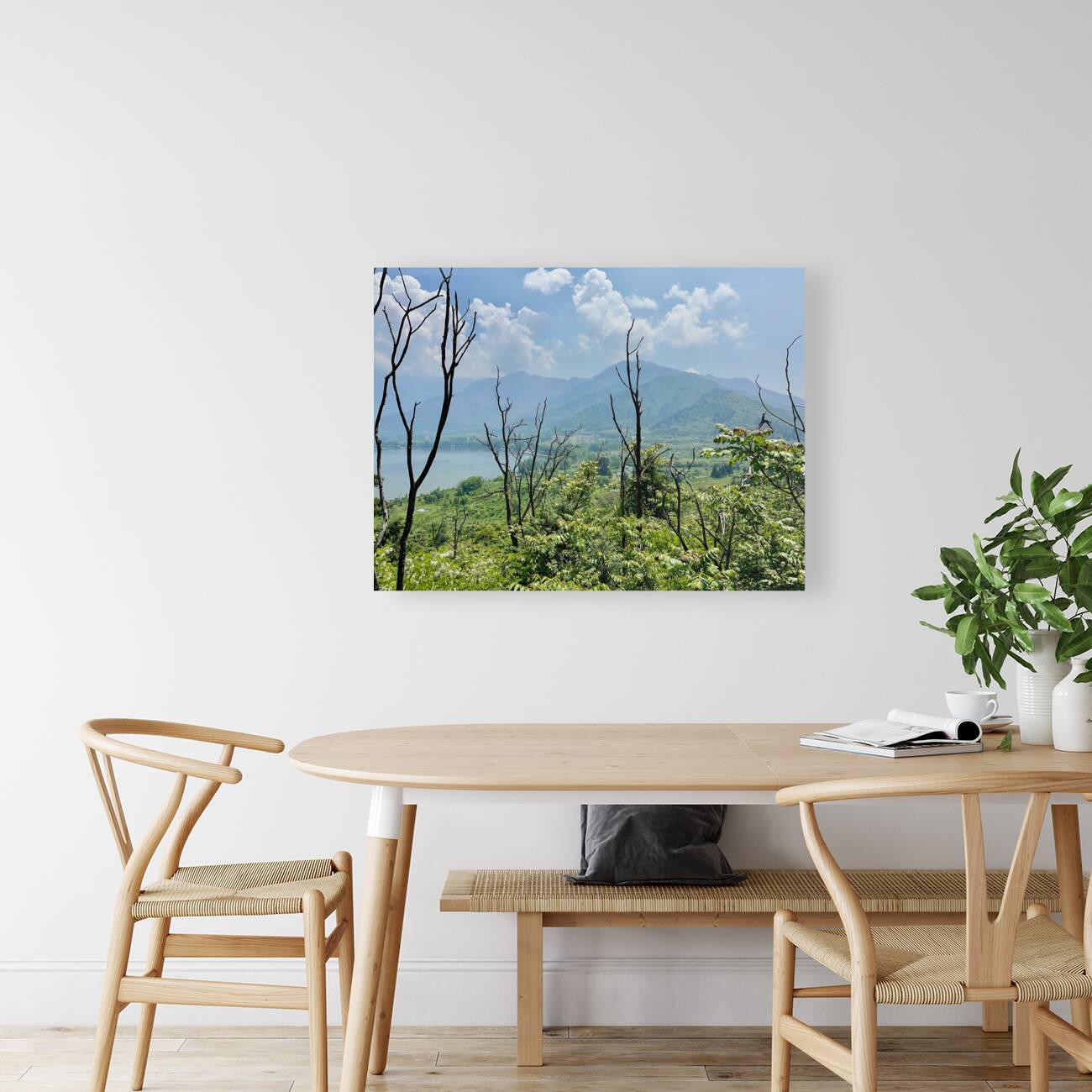 Mountains Behind the Branches Reproduction