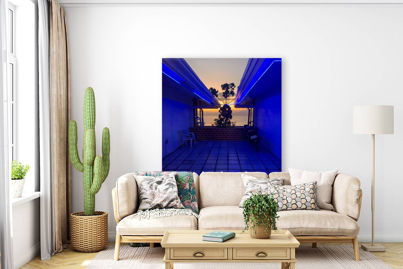 Blue Neon Sunset Reproduction