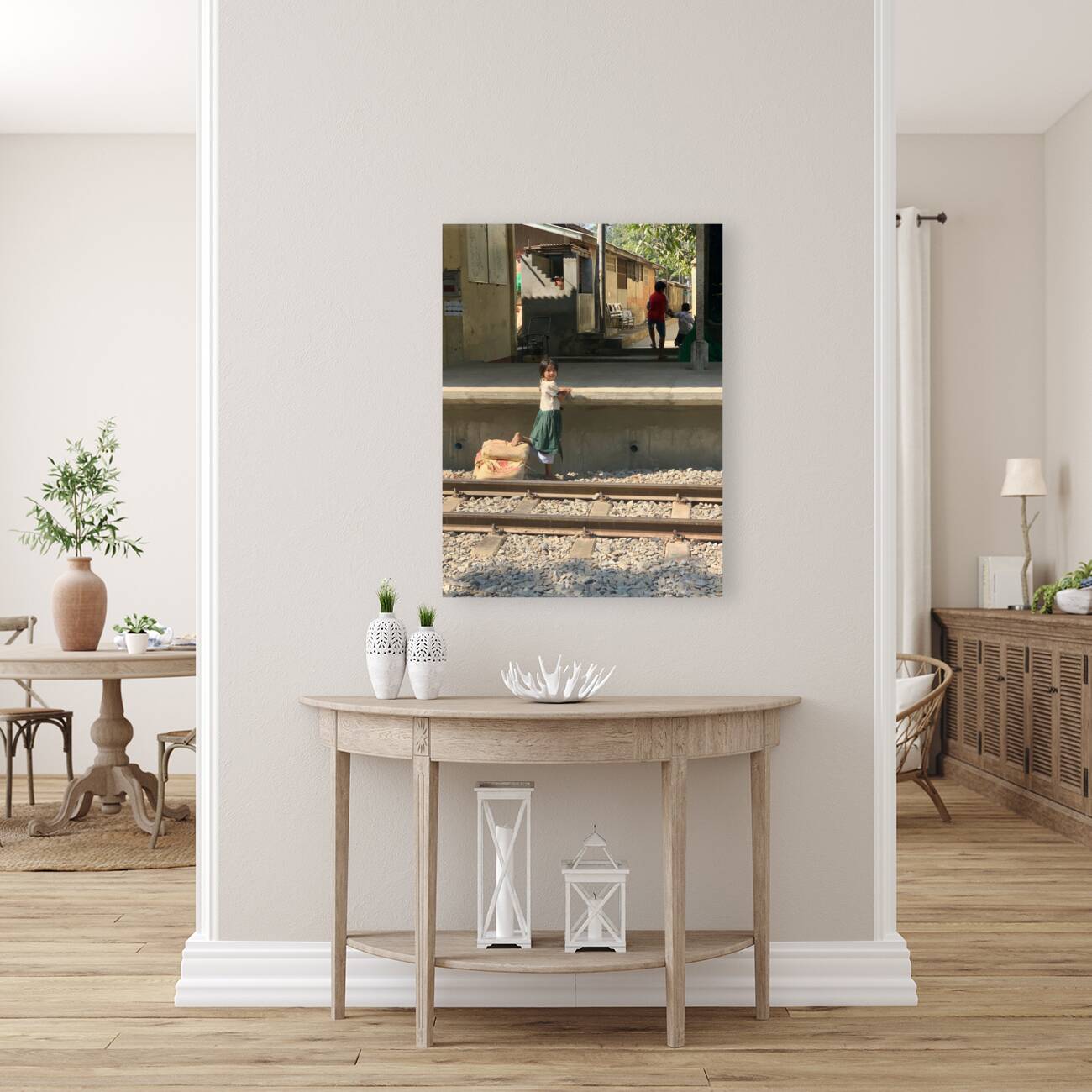 Little Girl at the Train Station Reproduction