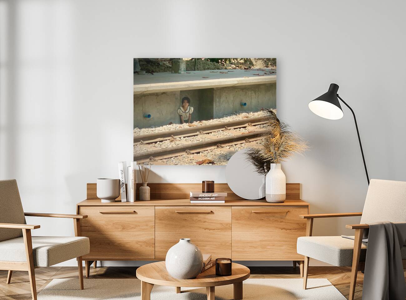 Little Girl Hiding from the Train Reproduction