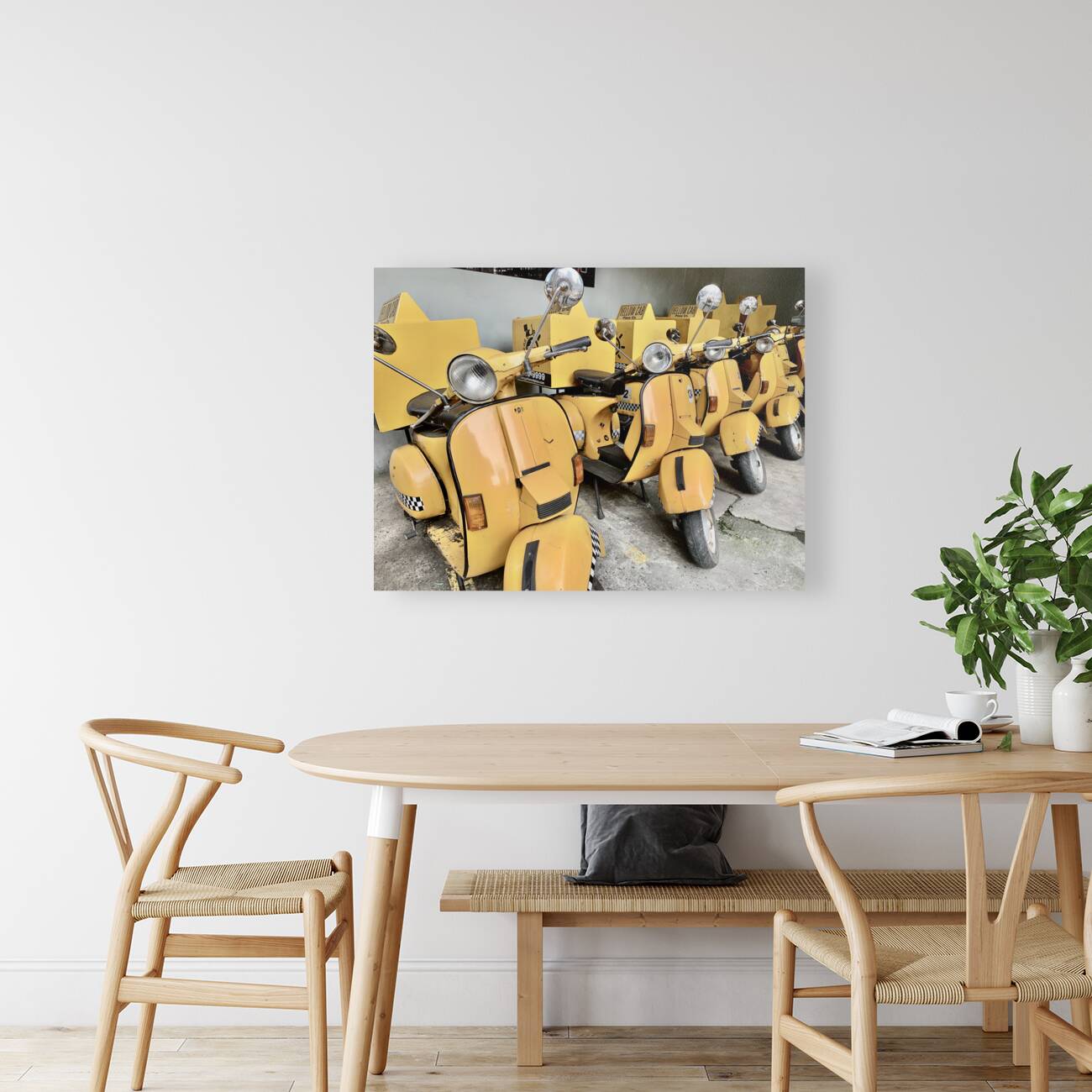 Yellow Motorbike Cabs Reproduction