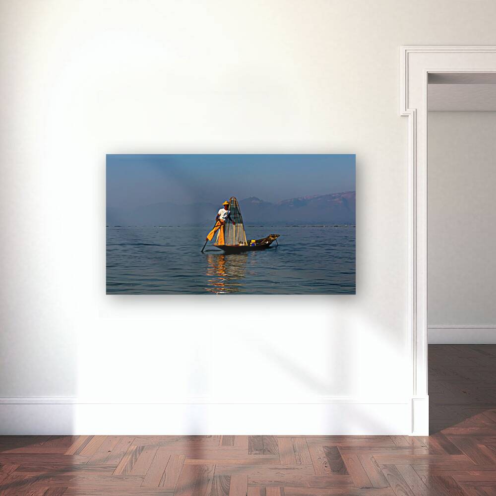 Inle Lake Fisherman 3 in Myanmar Reproduction