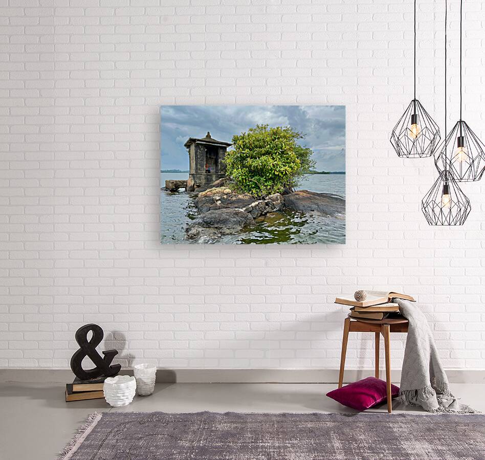 Mini Temple on the Lake Sri Lanka Reproduction