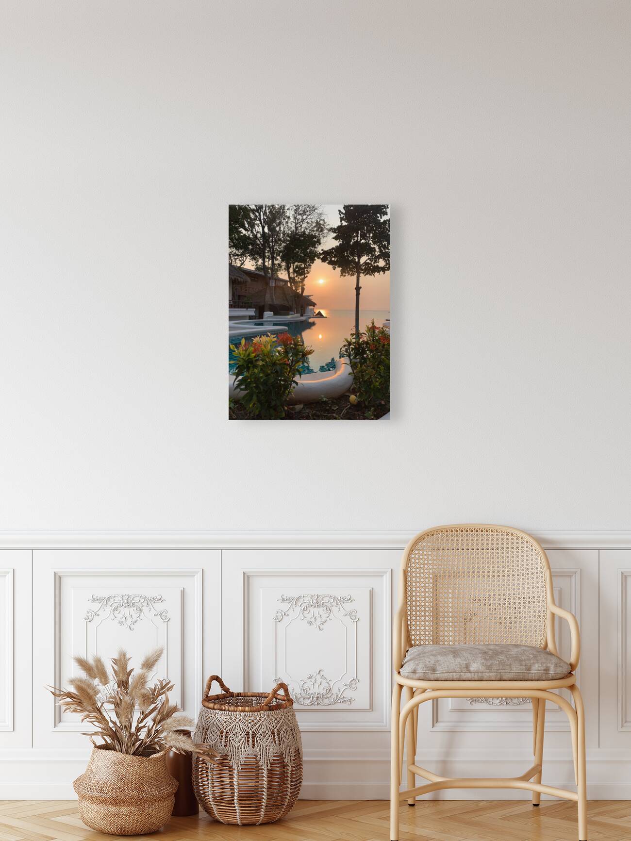 Sunset Reflection in the Pool Reproduction