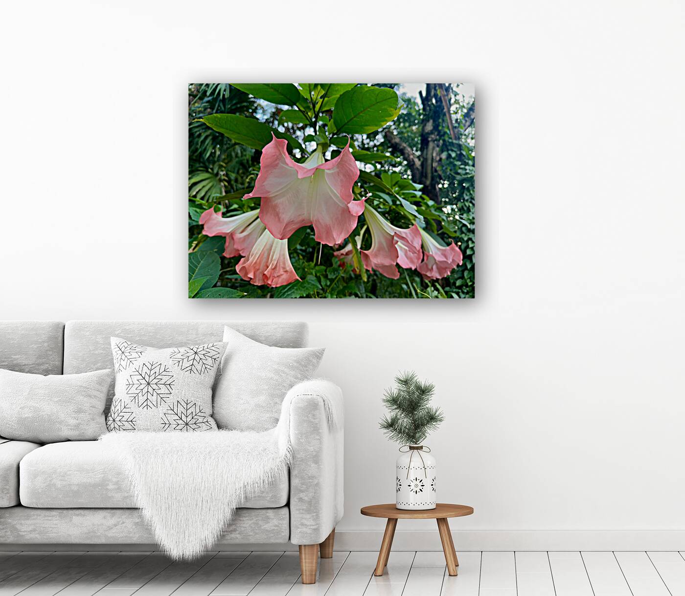 Pink Bell Flowers Reproduction