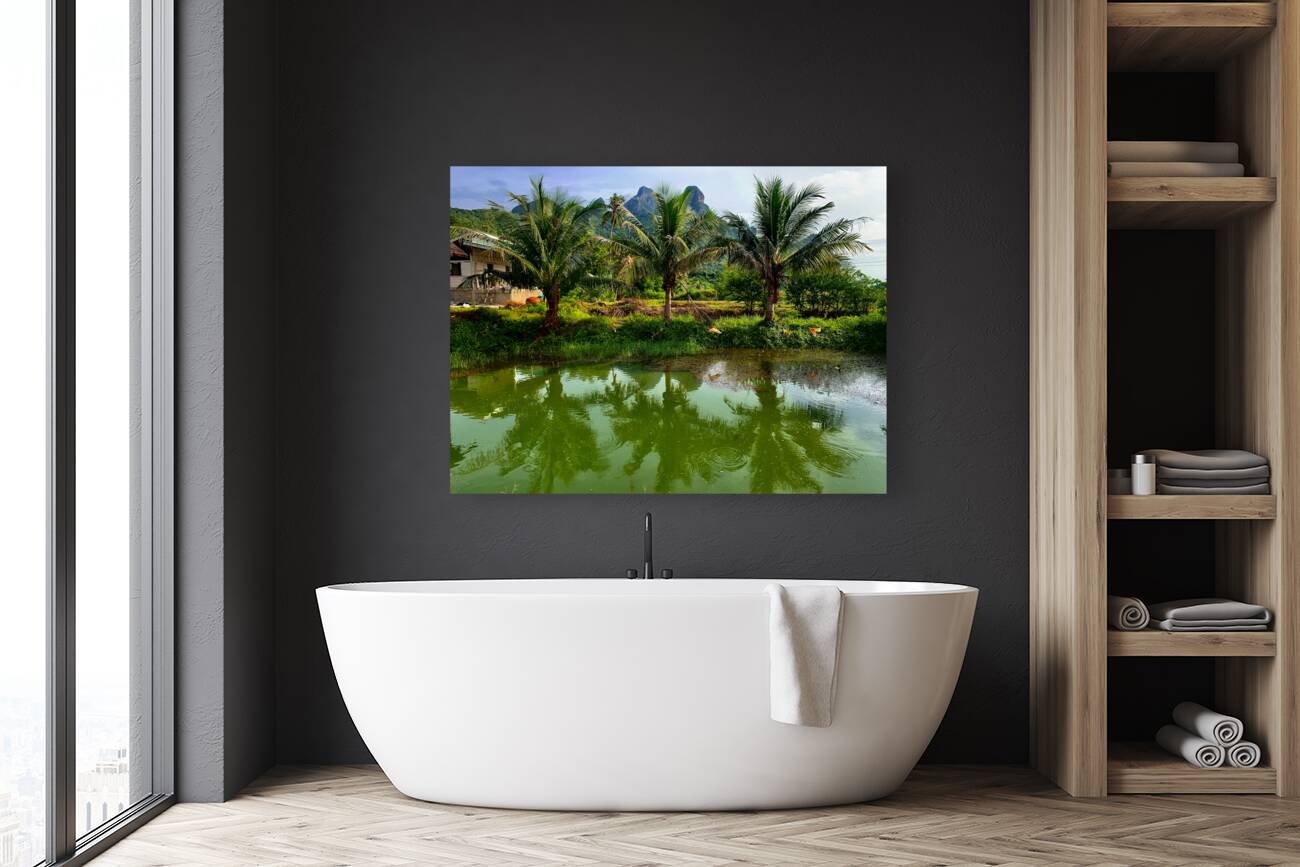 Palm Tree Trio Reflections Reproduction