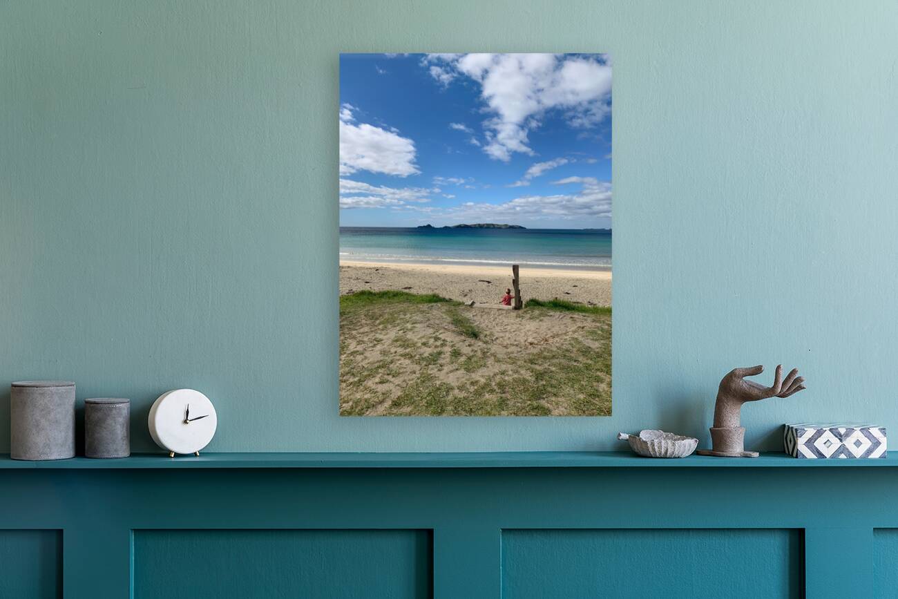 Boy Walking Down to the Beach Reproduction