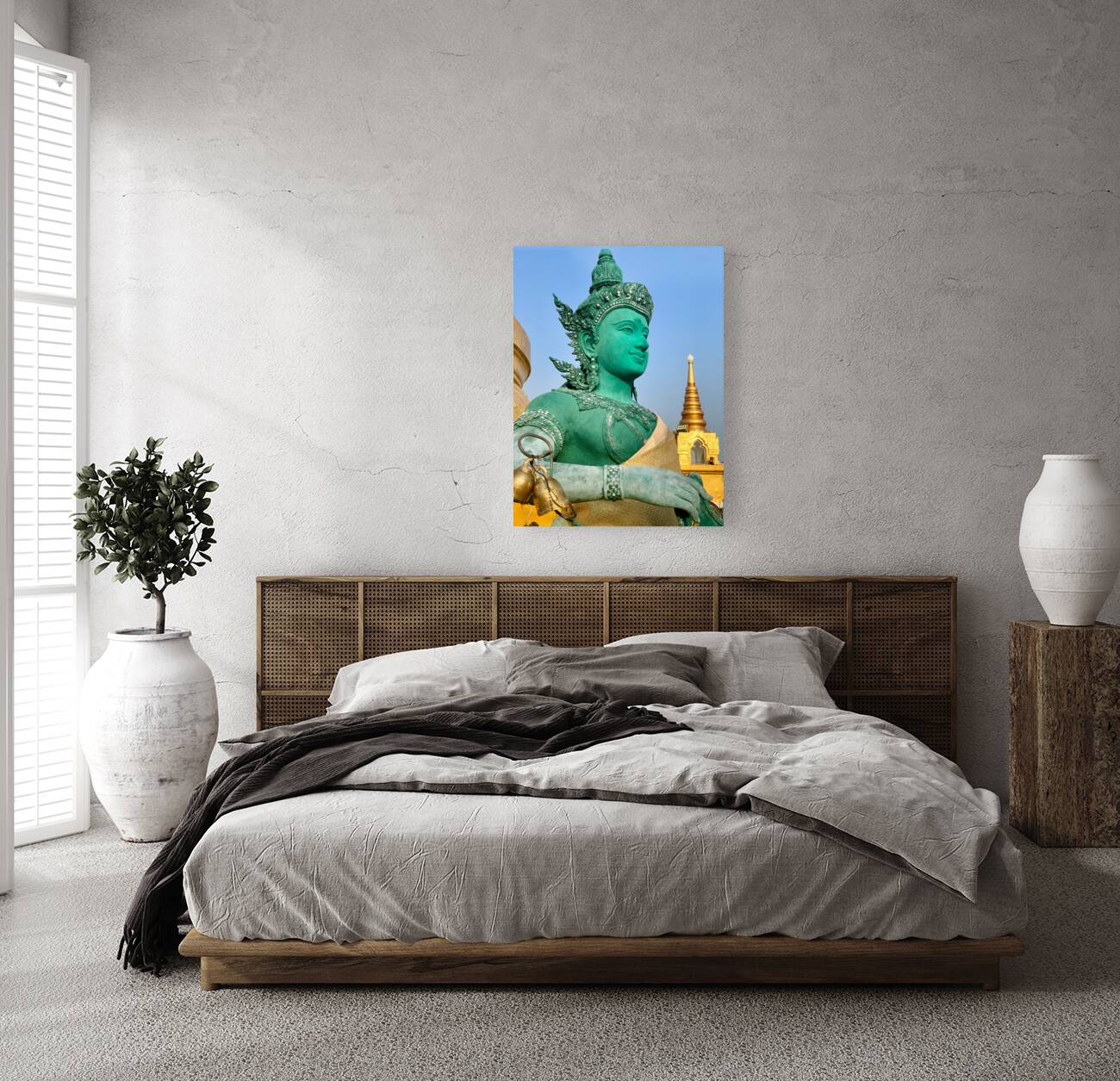 Green Thai Temple Statue Reproduction