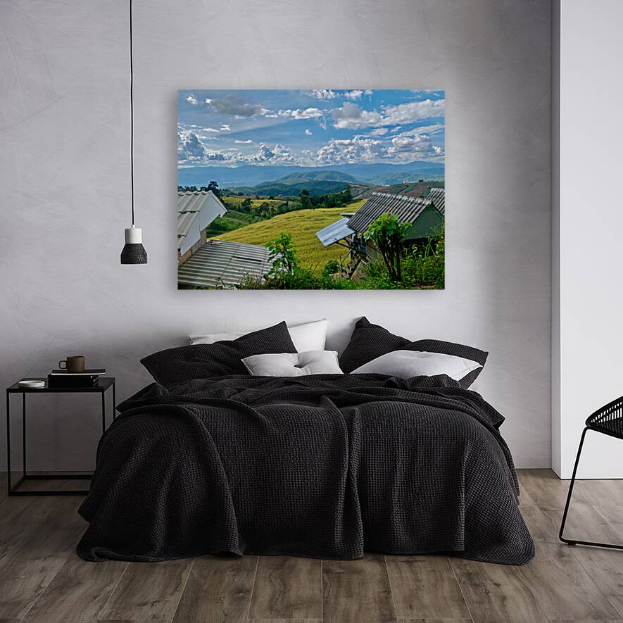 Village in the Rice Fields Reproduction