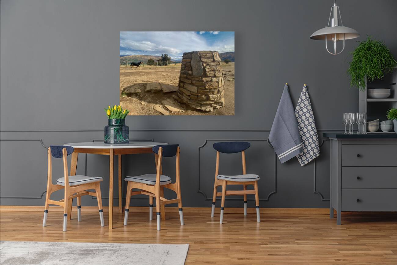 Dog on the Top of Mount Iron New Zealand Reproduction