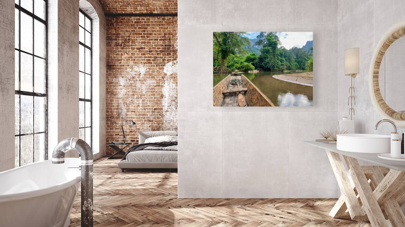 Boat Trip in Laos Reproduction