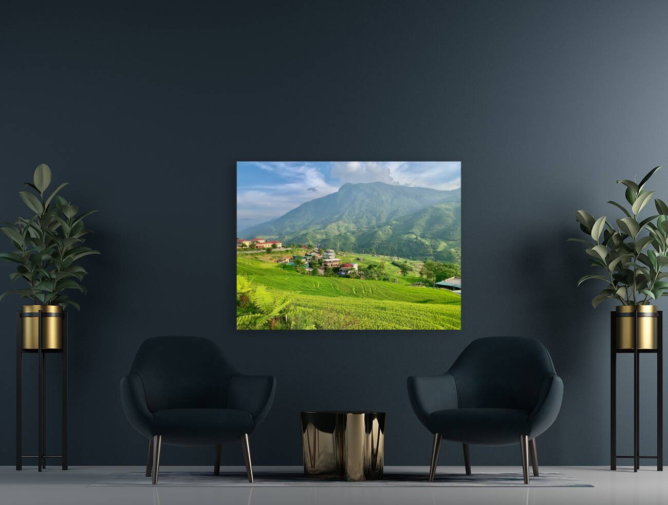 Village in the Rice Fields Sapa Reproduction