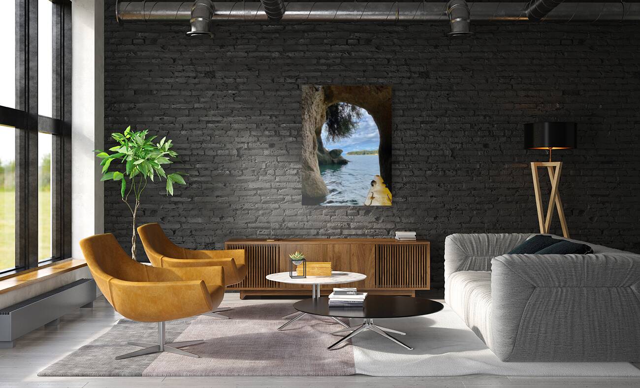 Kayaking Out of a Cave Reproduction