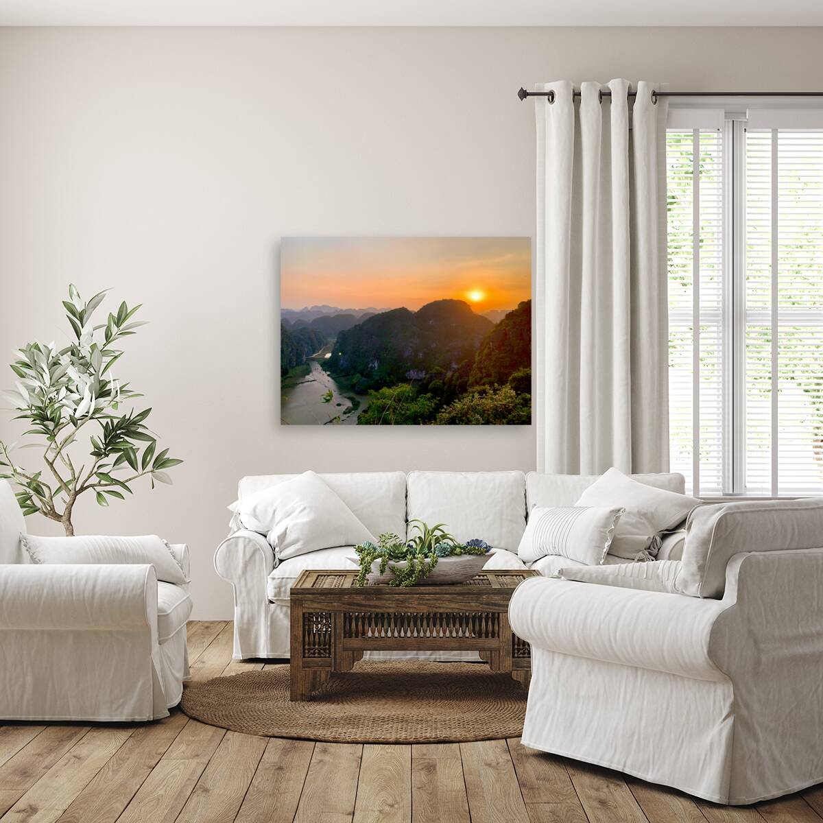 Dam Sen Hang Mua Viewpoint at Sunset Reproduction