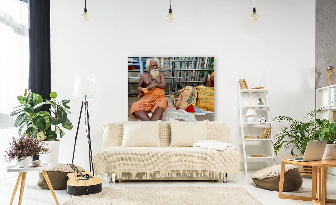 Man Sitting by the Temple Reproduction