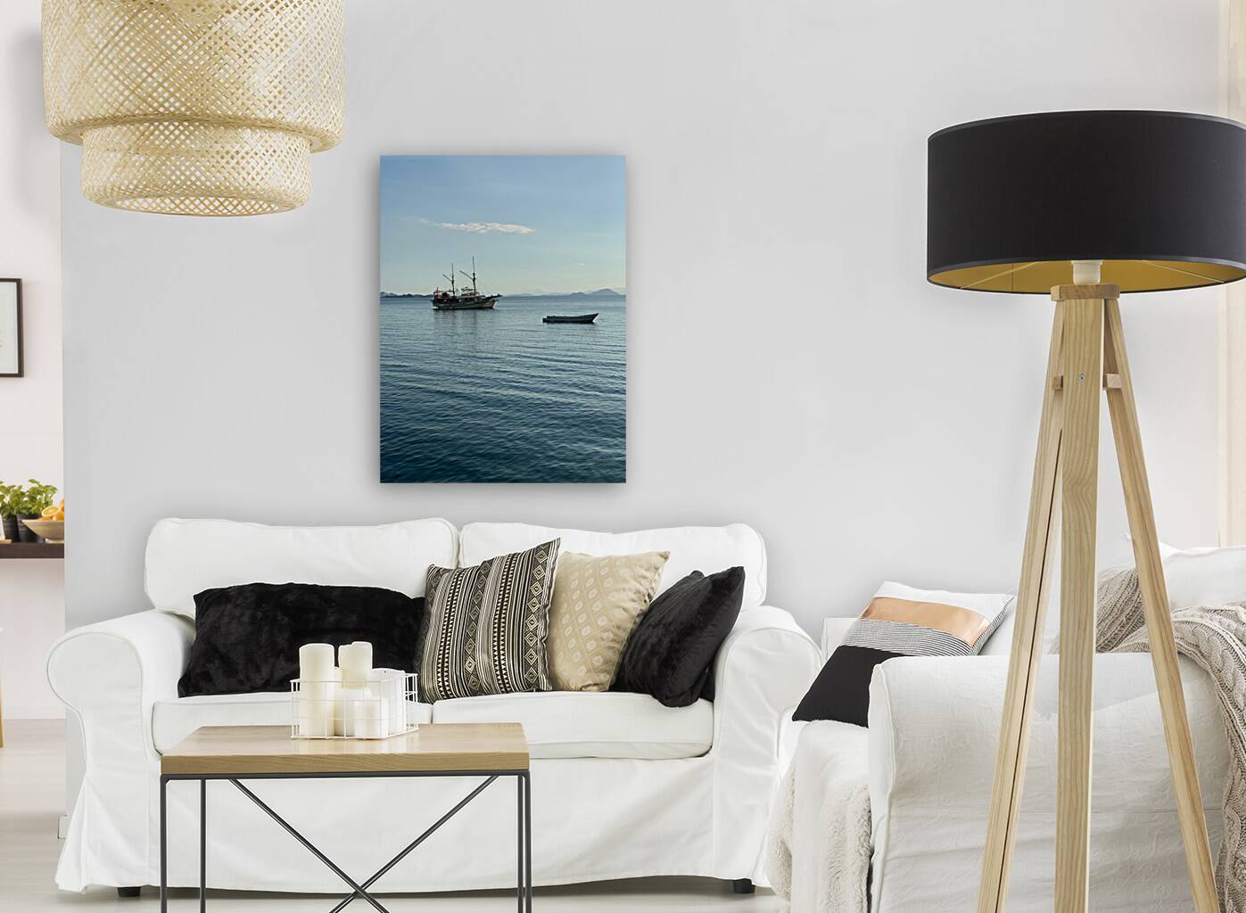 Boats on the Lake Reproduction