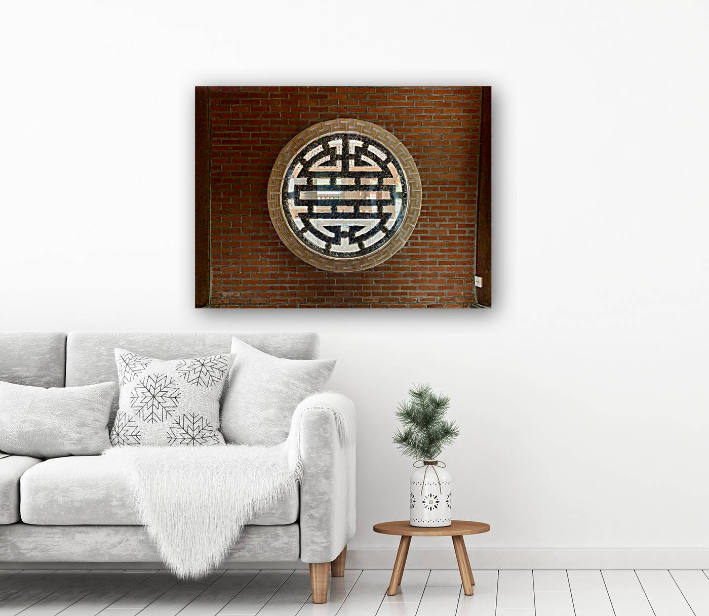 Brickwall with Temple Window Reproduction