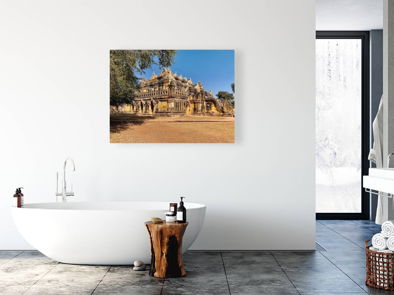 Me Nu Brick Monastery Myanmar Reproduction