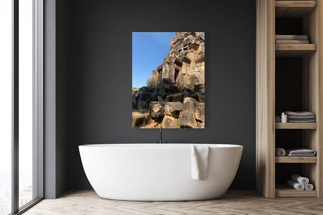 Man Looking Outside of Old Temple Reproduction