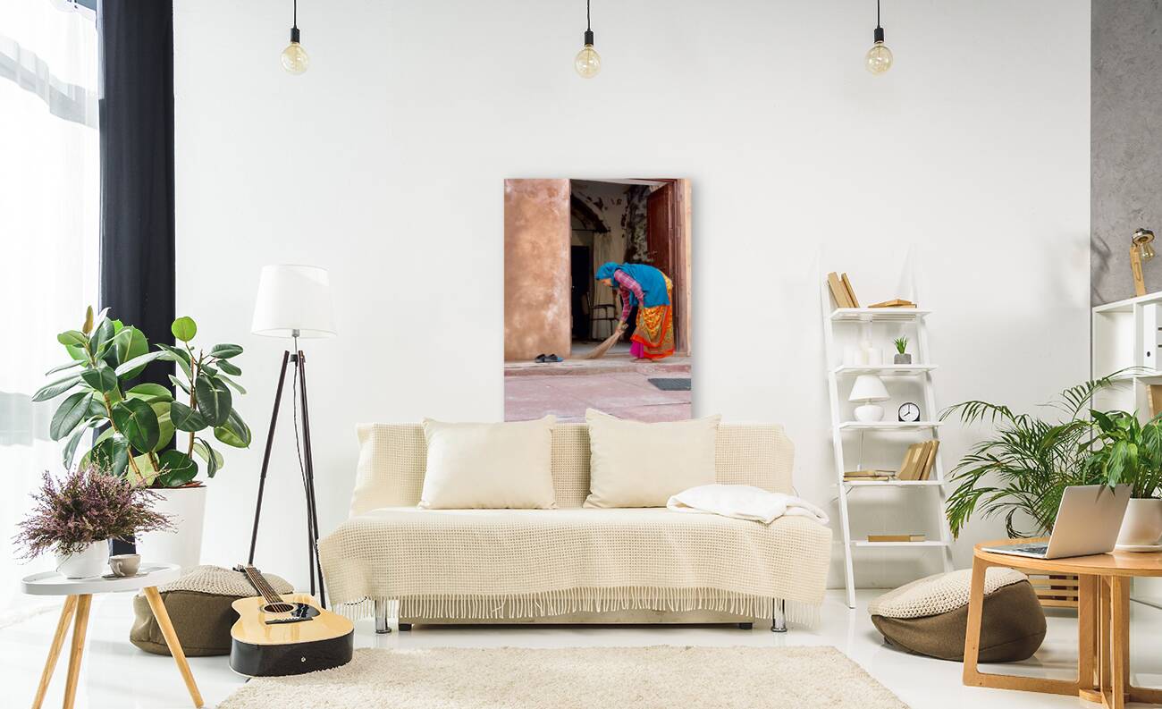 Lady Sweeping the Floor Reproduction