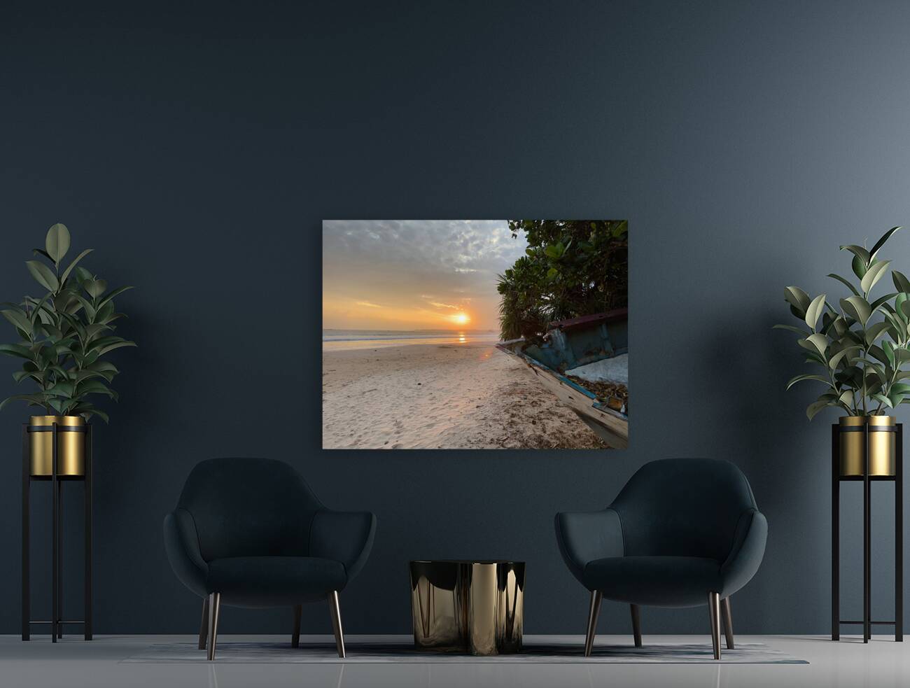 Tip of the Boat Sunset Reproduction