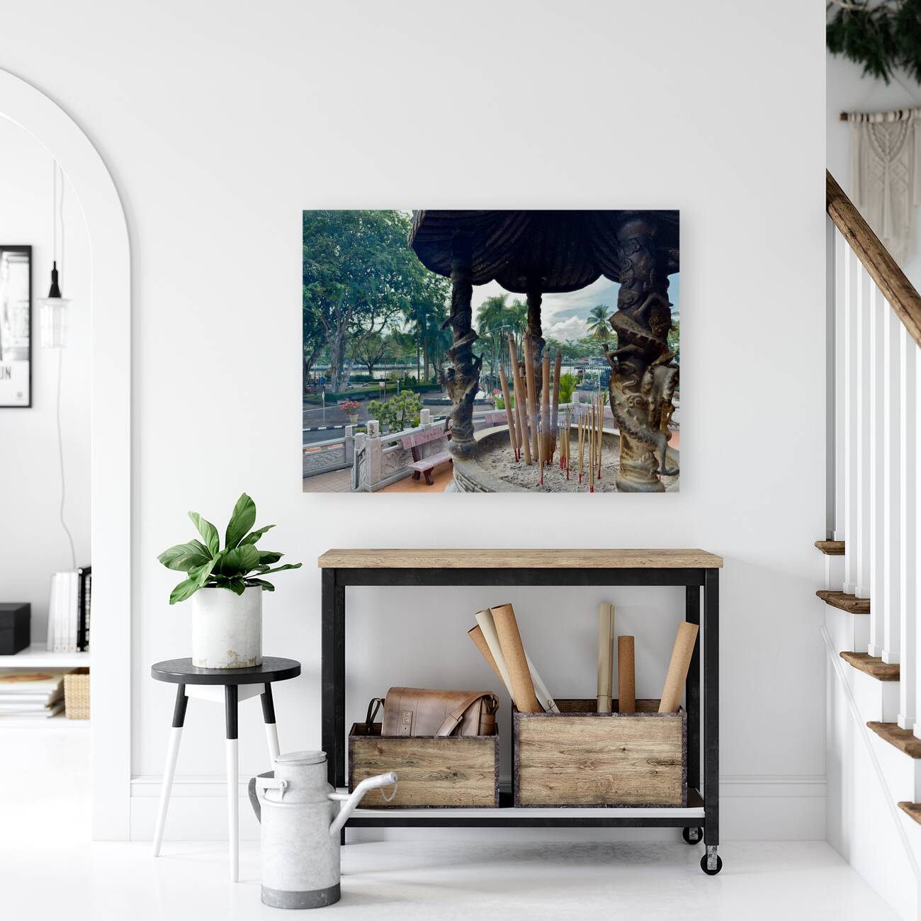 Burning Incense Kuching Borneo Reproduction