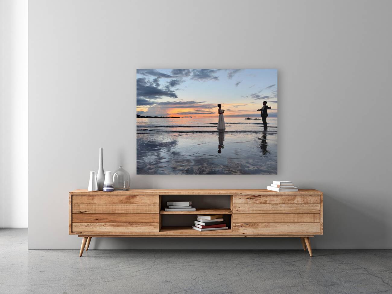 Newlyweds Sunset Beach Jeju South Korea 4 Reproduction