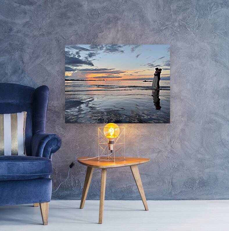 Newlyweds Sunset Beach Jeju South Korea 5 Reproduction