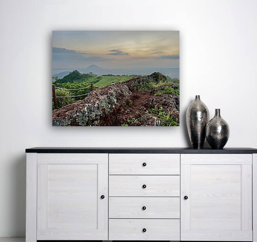 Sunset at Gunsan Oreum Jeju South Korea Reproduction