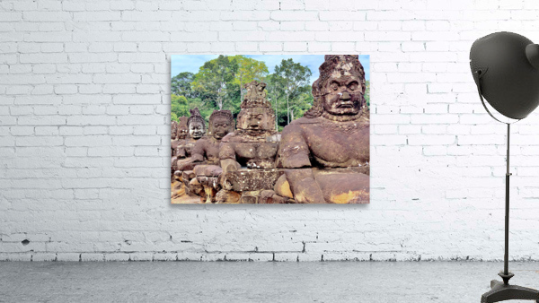 Angkor Wat Statues Row Wall Preview