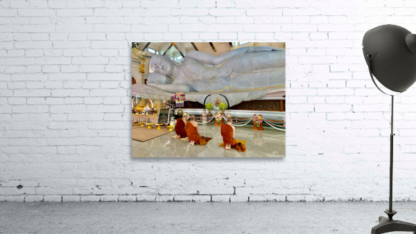 Praying White Buddha Wall Preview