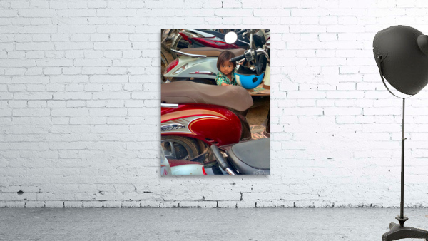 The Little Girl and the Motorbikes.  Wall Preview