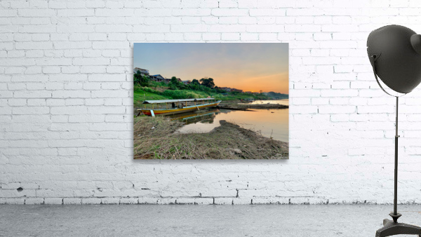 Sunset Boat Wall Preview