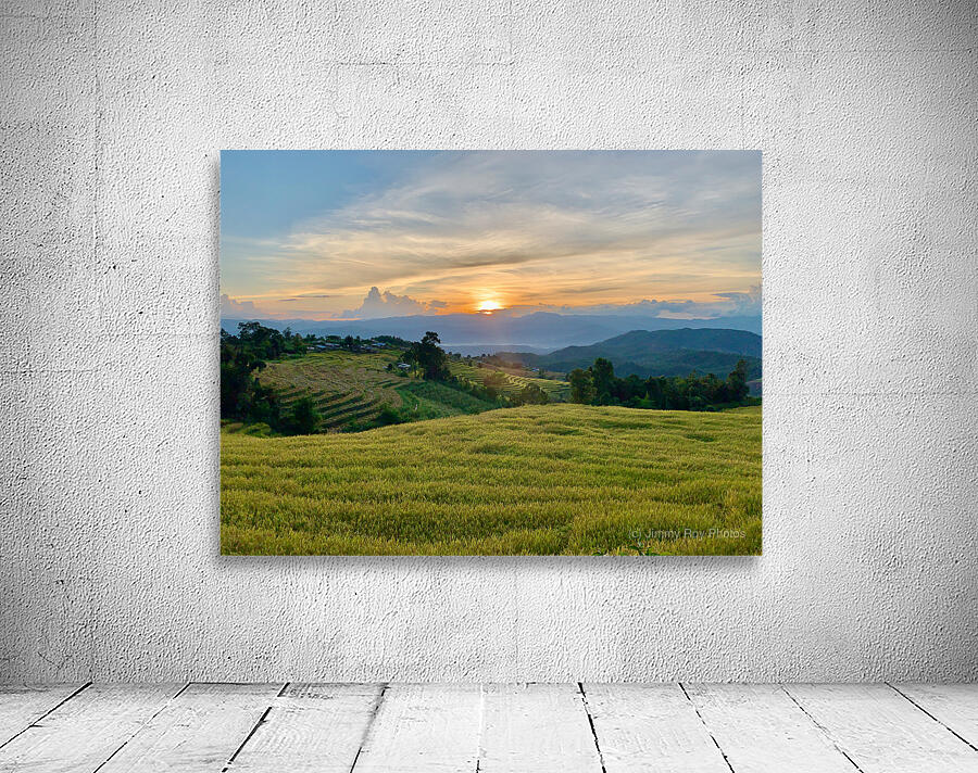 Sunset Over the Rice Fields 2 Wall Preview