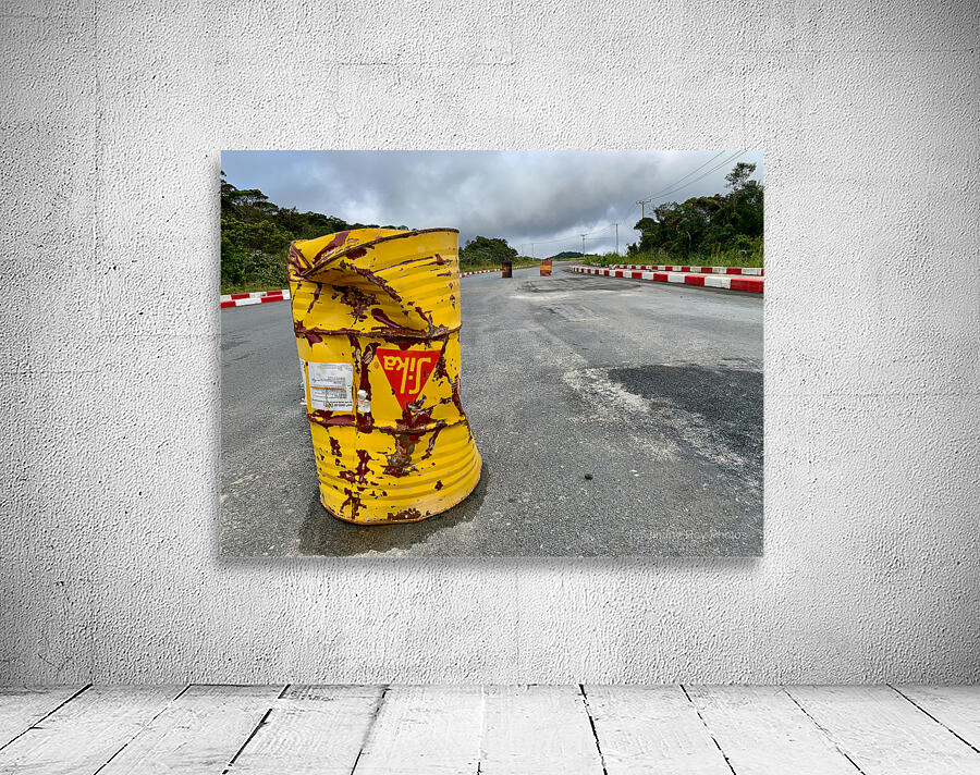 Yellow Barrell on the Road Wall Preview